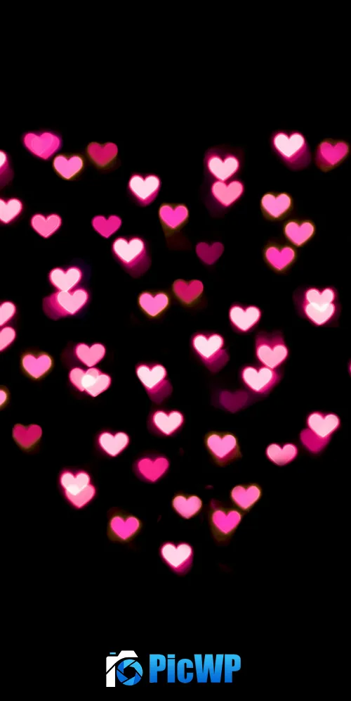 Love heart Pink hearts 3K Mobile Wallpaper