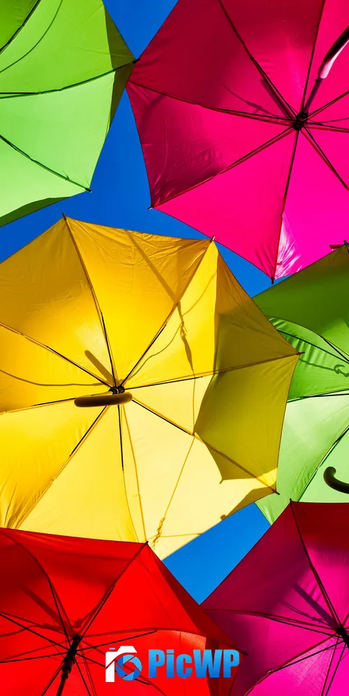 Umbrellas Street festival 3K Mobile Wallpaper