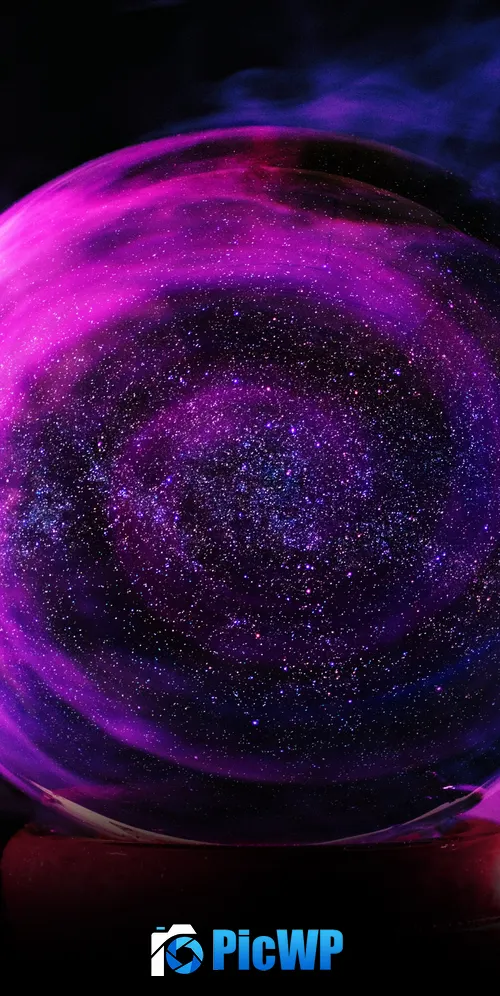 Crystal Ball Purple Smoke 3K Mobile Wallpaper