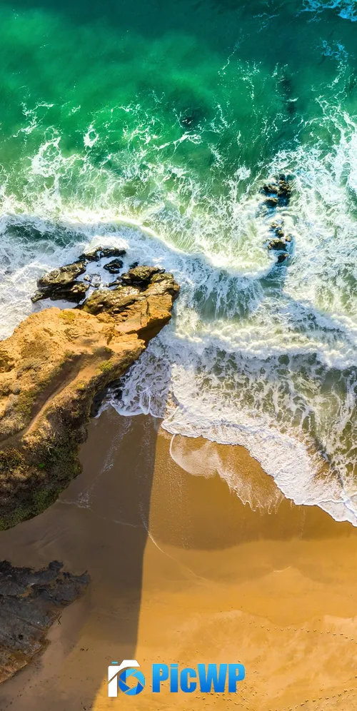 Seashore Aerial view 3K Mobile Wallpaper