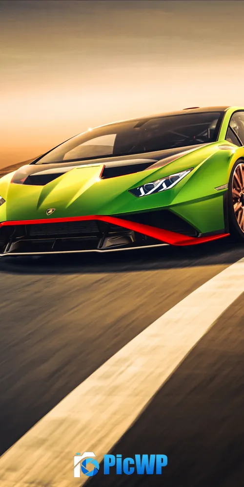 Lamborghini Huracán STO Race track 3K Mobile Wallpaper