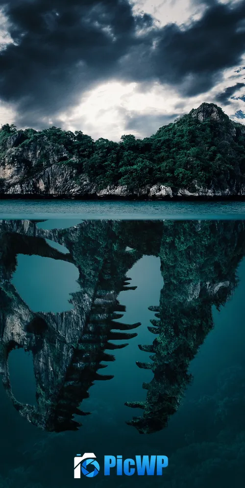 Dinosaur Skull Island 3K Mobile Wallpaper