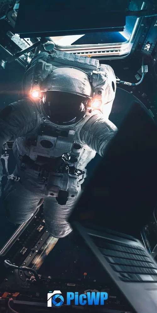 Astronaut Space station 3K Mobile Wallpaper