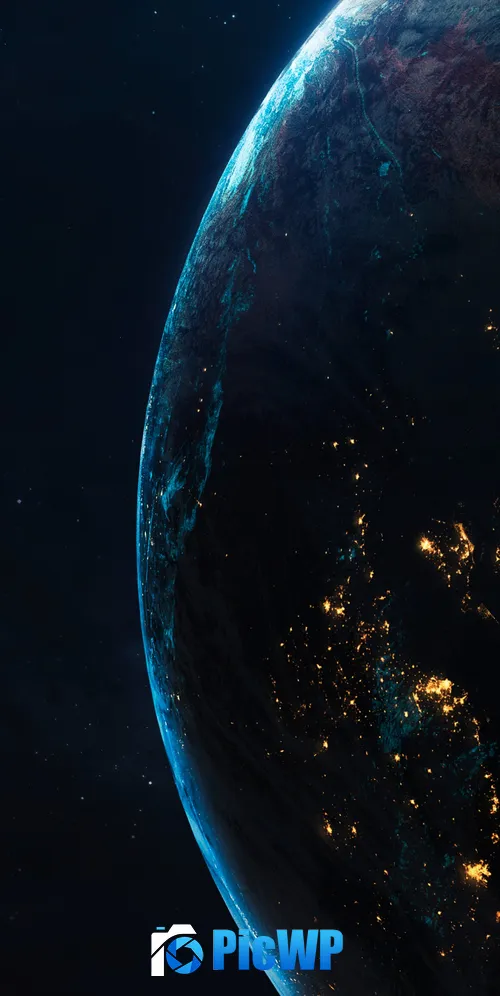 Earthlike Planet Spaceship 3K Mobile Wallpaper