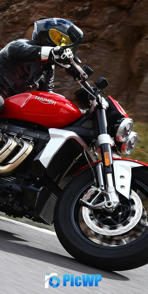 Triumph Rocket 3 Biker 3K Mobile Wallpaper