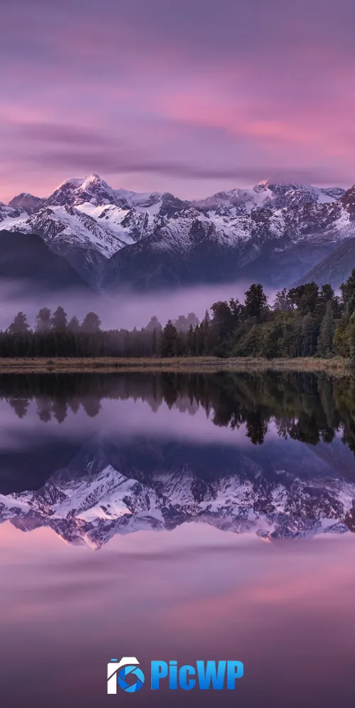 Lake Matheson Aesthetic 3K Mobile Wallpaper