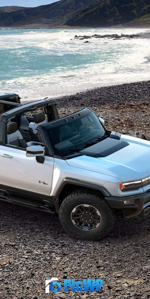 GMC Hummer EV Beach 3K Mobile Wallpaper