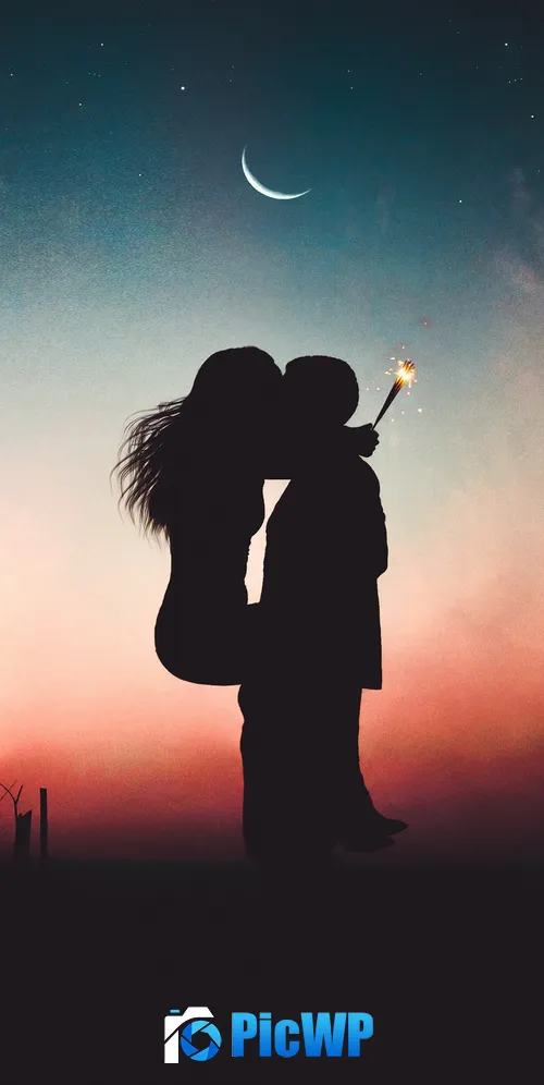 Couple Backlit 3K Mobile Wallpaper