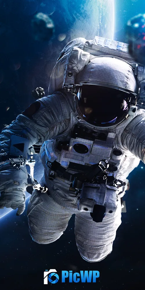 Astronaut Asteroids 3K Mobile Wallpaper