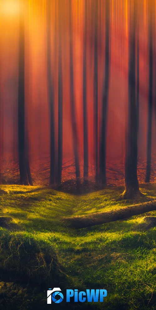 Sun rays Forest 3K Mobile Wallpaper