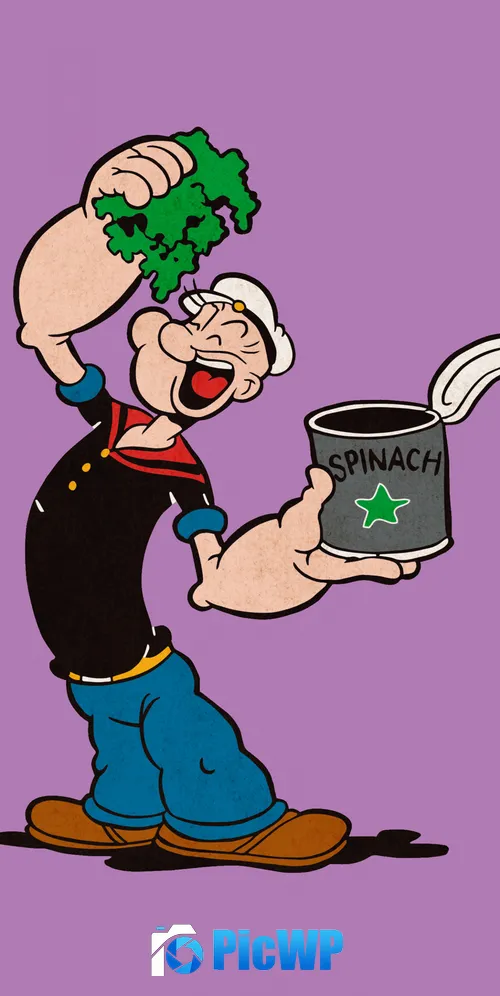 Popeye Spinach 3K Mobile Wallpaper