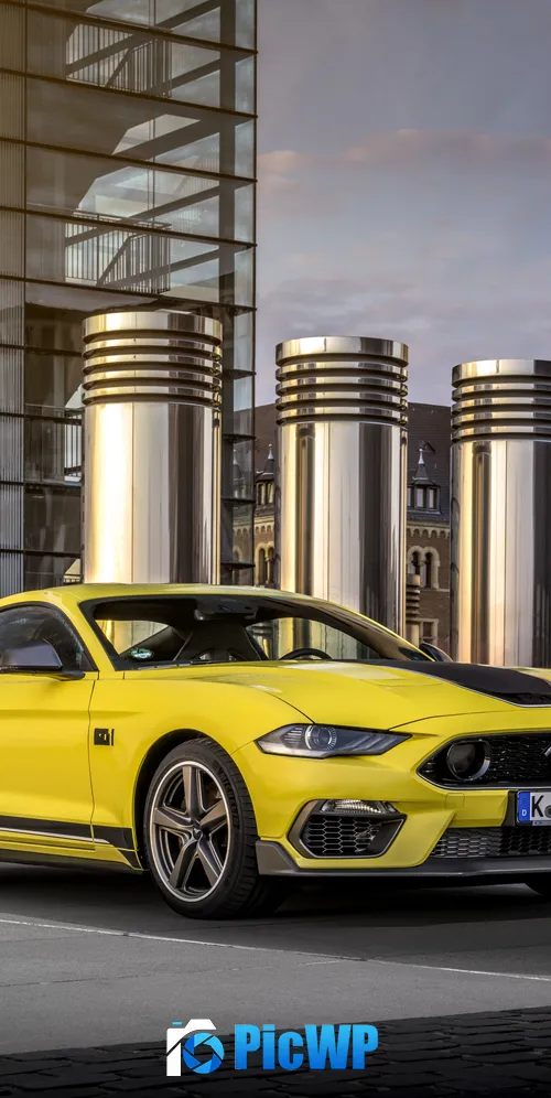 Ford Mustang Mach 1 Yellow cars 3K Mobile Wallpaper