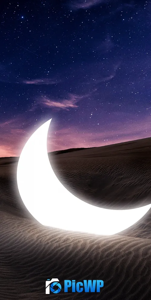 Half moon Fallen 3K Mobile Wallpaper