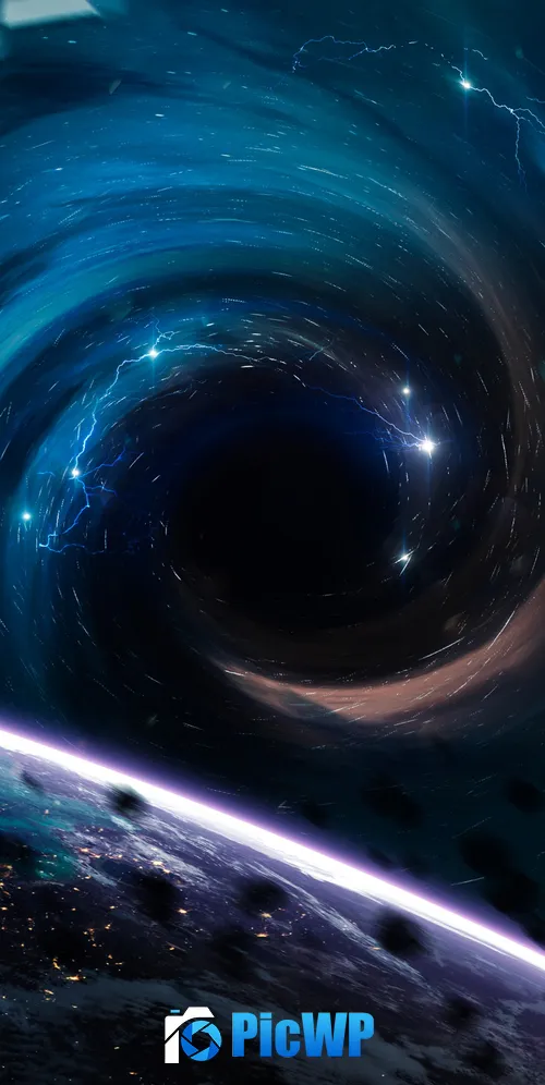 Black hole Planets 3K Mobile Wallpaper