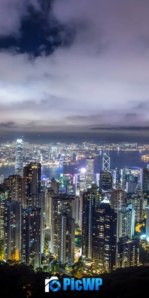 Hong Kong City Skyline 3K Mobile Wallpaper