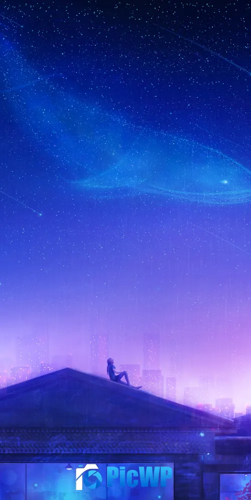 Girl Rooftop 3K Mobile Wallpaper