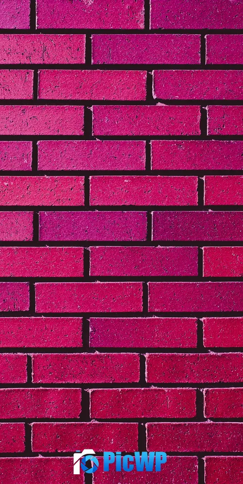 Brick wall Magenta 3K Mobile Wallpaper