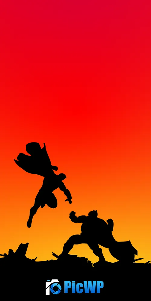 Batman v Superman Silhouette 3K Mobile Wallpaper