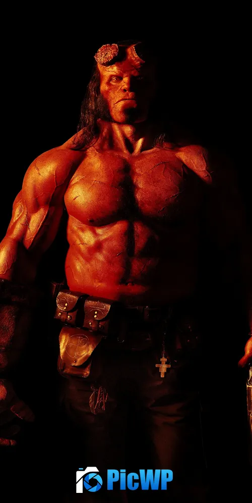 Hellboy Black background 3K Mobile Wallpaper