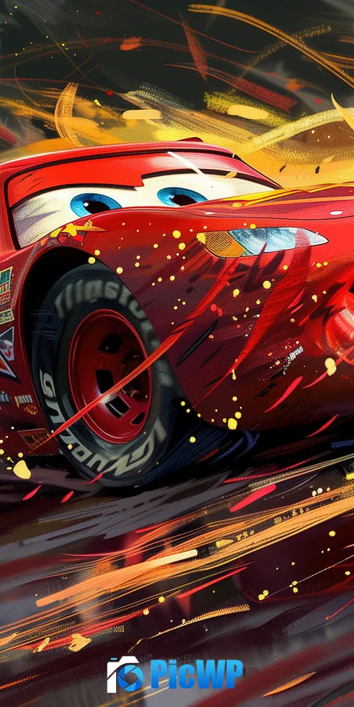 Lightning McQueen Artwork 3K Mobile Wallpaper