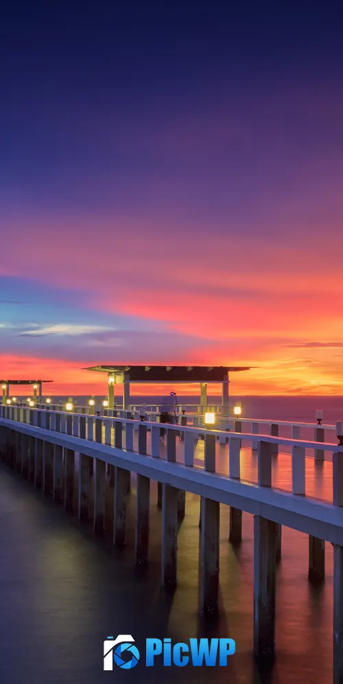 Wooden pier Resort 3K Mobile Wallpaper