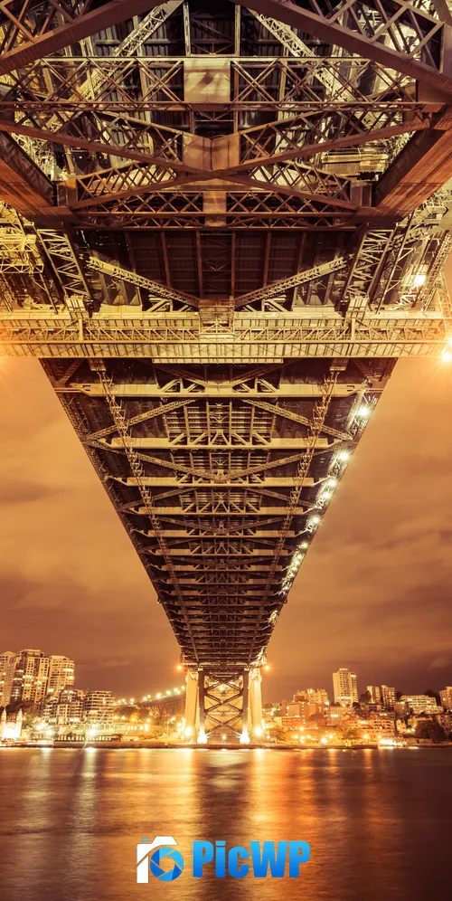 Sydney Harbour Bridge Illuminated 3K Mobile Wallpaper