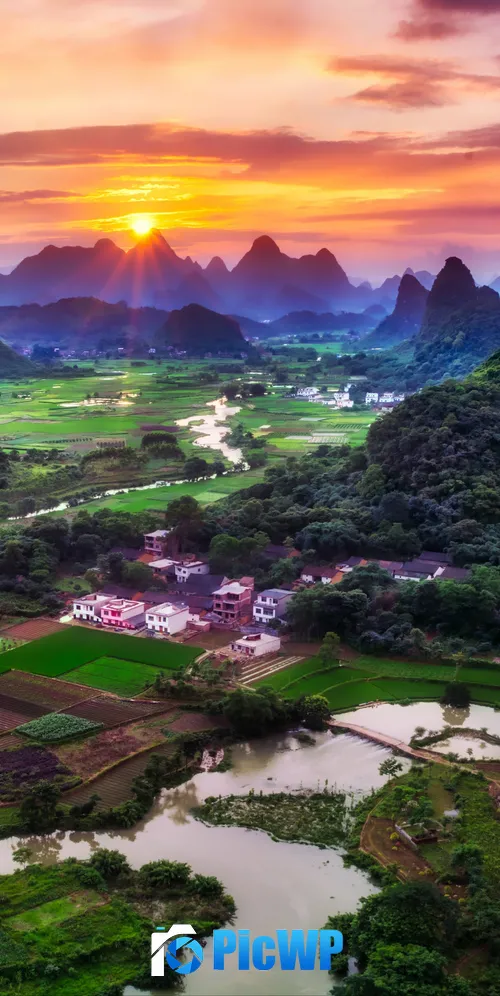 Guilin City China 3K Mobile Wallpaper