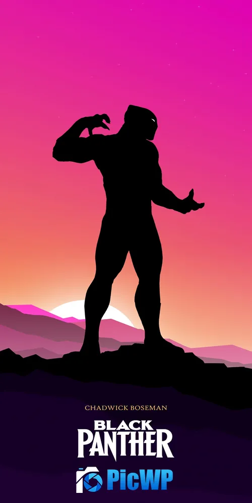 Black Panther Silhouette 3K Mobile Wallpaper