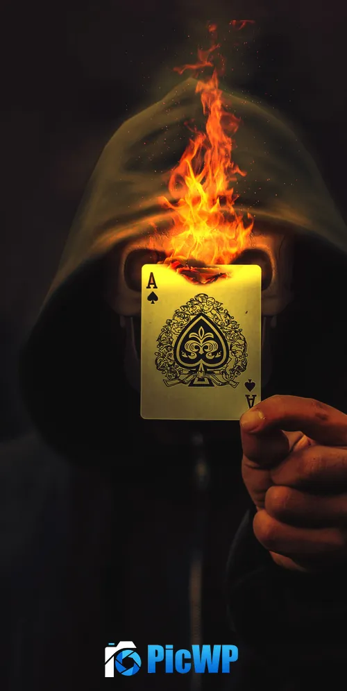Ace of Spades Skull 3K Mobile Wallpaper