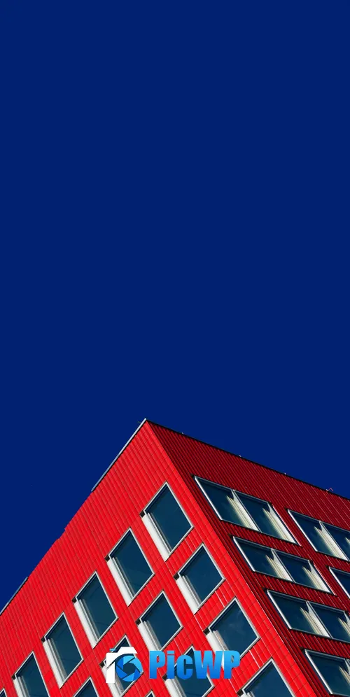 Red Building Blue Sky 3K Mobile Wallpaper
