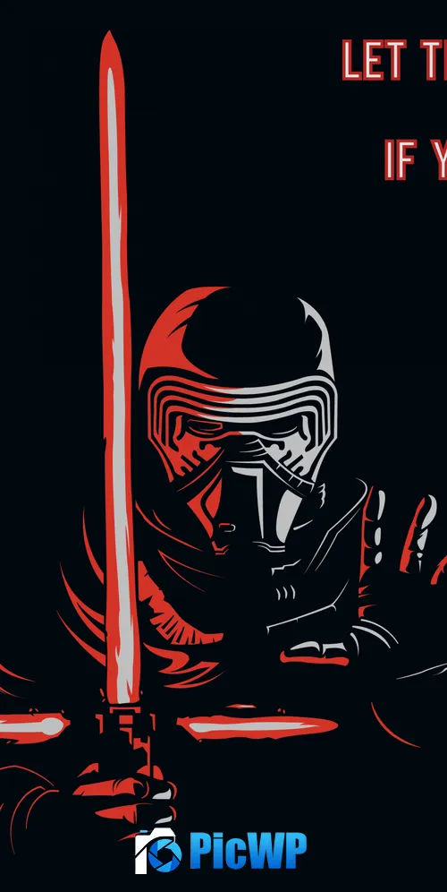 Kylo Ren Black background 3K Mobile Wallpaper