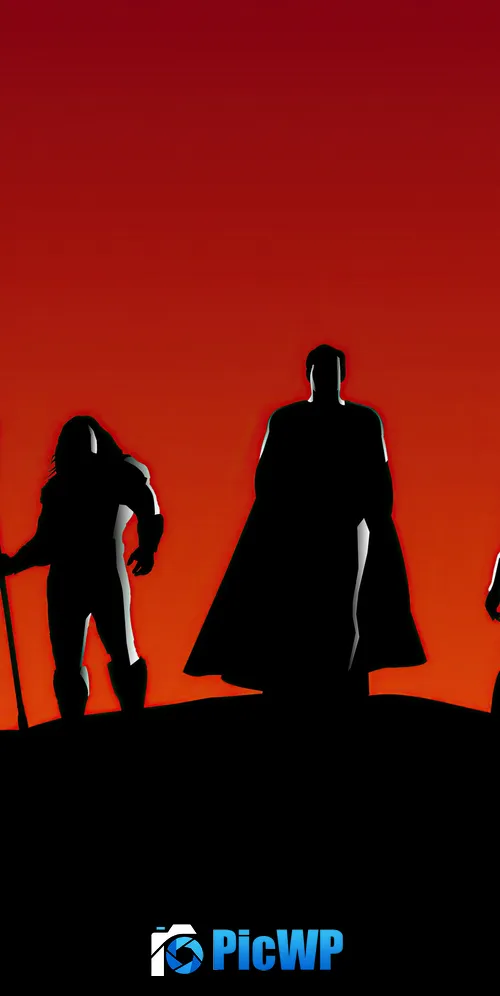 Justice League Silhouette 3K Mobile Wallpaper