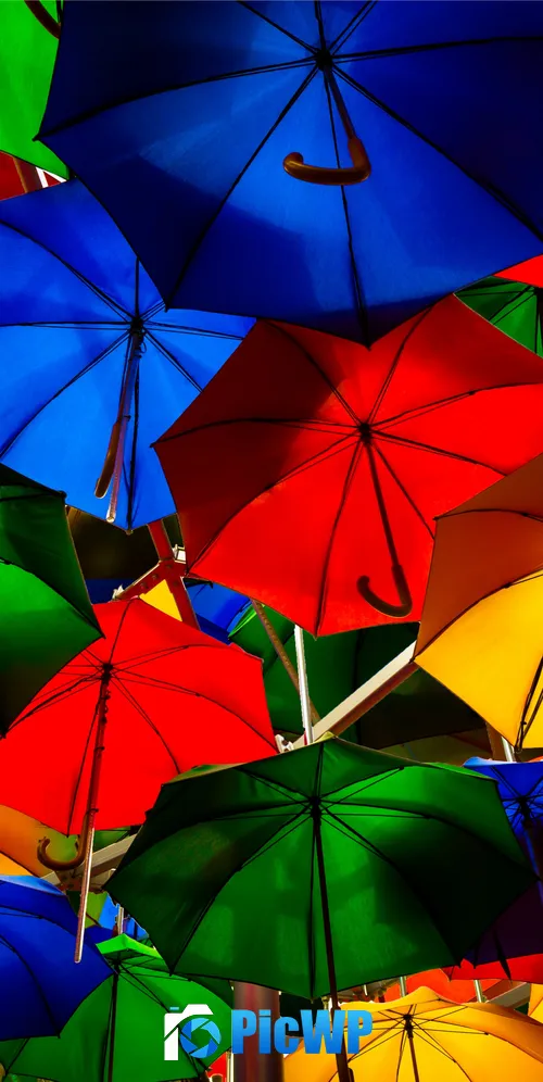 Colorful Umbrellas 3K Mobile Wallpaper