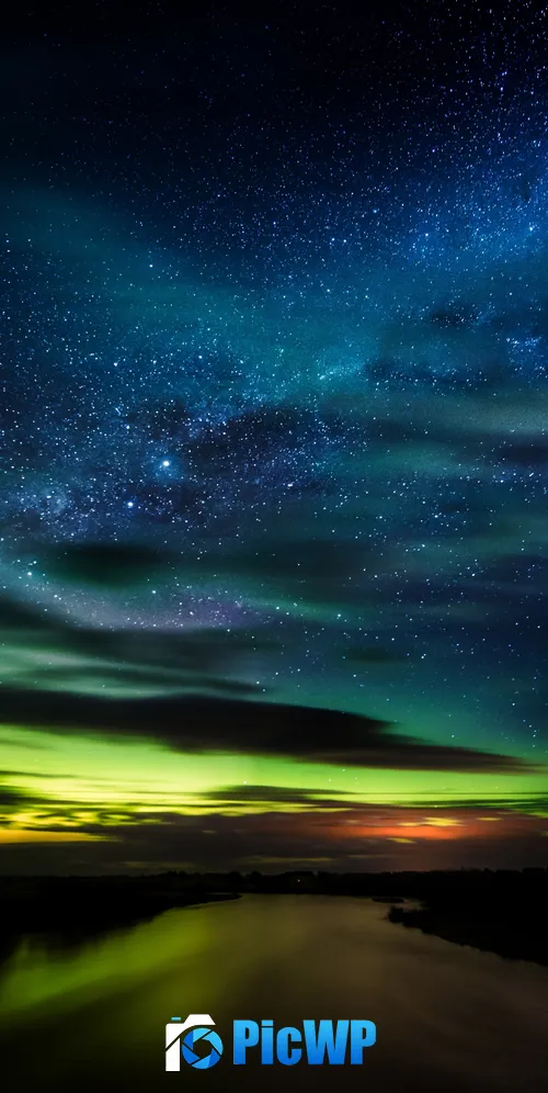 Aurora Borealis Stars 3K Mobile Wallpaper