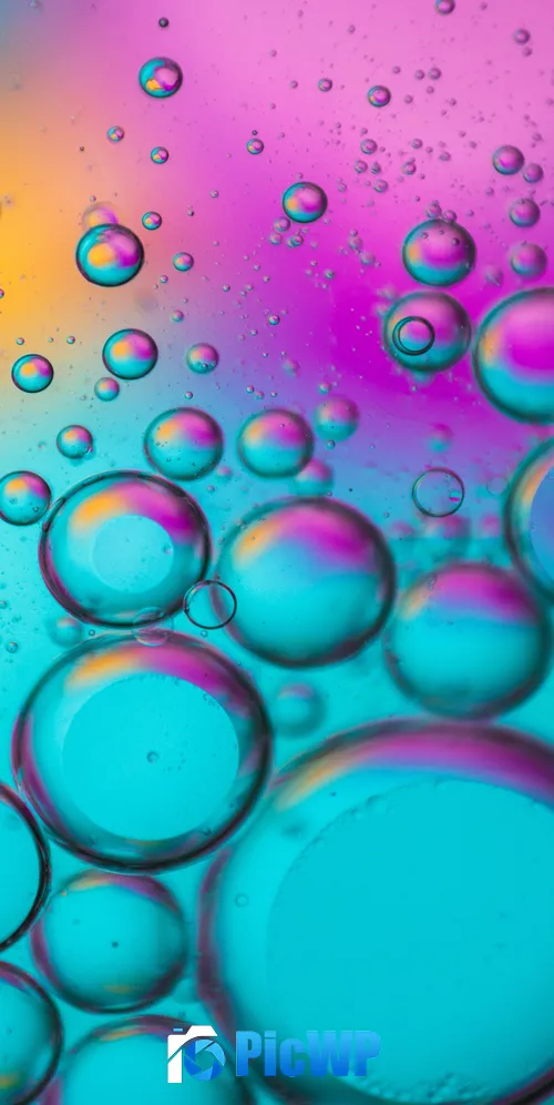Bubbles Spectrum 3K Mobile Wallpaper
