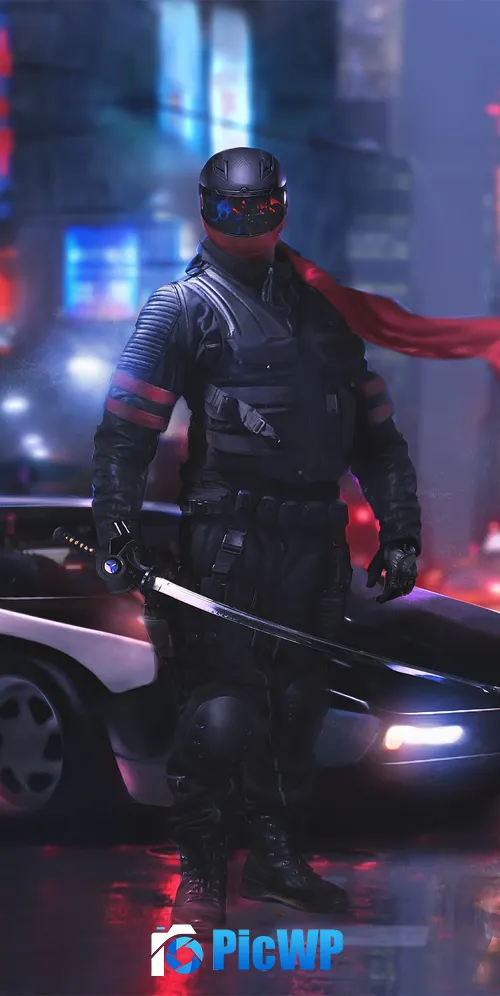 Ninja Warrior Cyberpunk 3K Mobile Wallpaper
