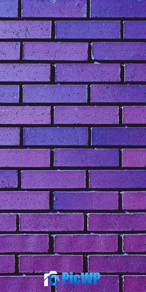 Brick wall Purple 3K Mobile Wallpaper