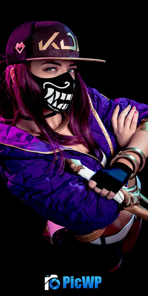 KDA Akali AMOLED 3K Mobile Wallpaper