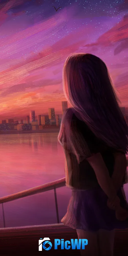 Girl Illustration 3K Mobile Wallpaper