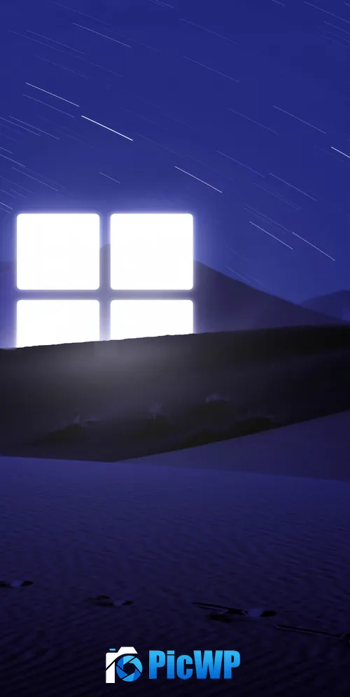 Desert Windows logo 3K Mobile Wallpaper