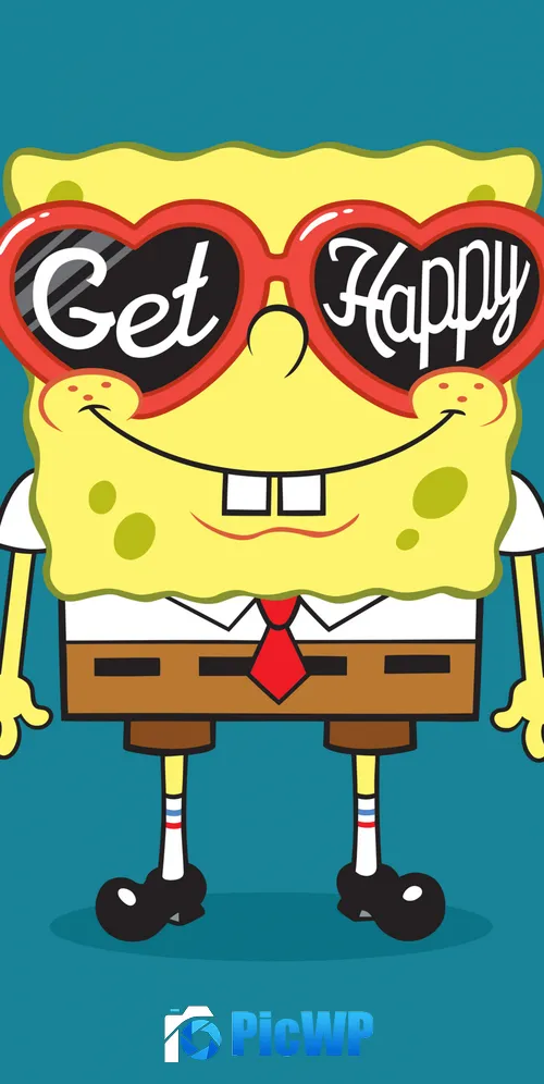 SpongeBob Get Happy 3K Mobile Wallpaper