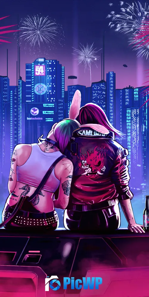 Cyberpunk 2077 Romantic 3K Mobile Wallpaper