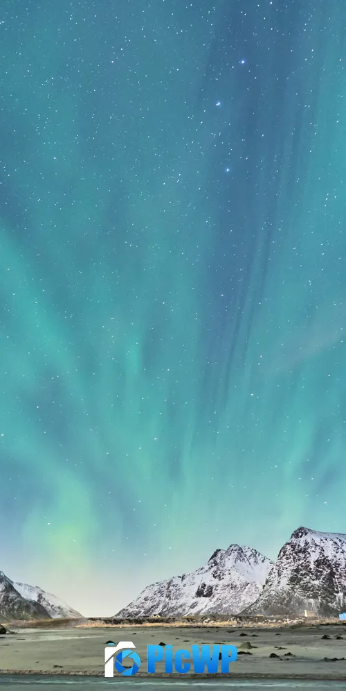 Aurora Borealis Snow mountains 3K Mobile Wallpaper