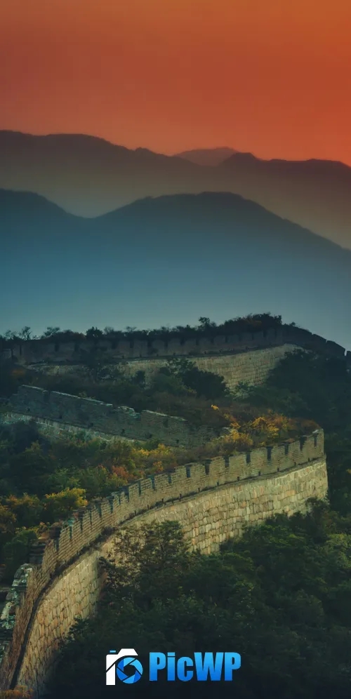 Great Wall of China Sunset 3K Mobile Wallpaper