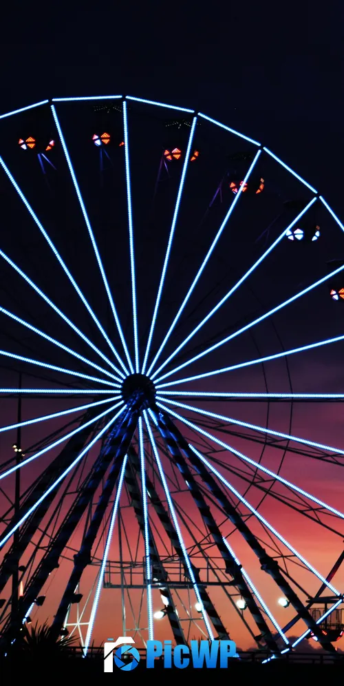Ferris wheel Silhouette 3K Mobile Wallpaper