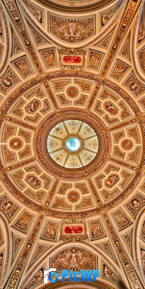 Kunsthistorisches Museum Ceiling 3K Mobile Wallpaper