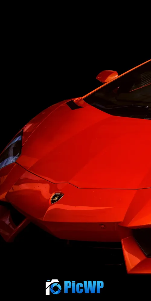 Lamborghini Aventador Black background 3K Mobile Wallpaper