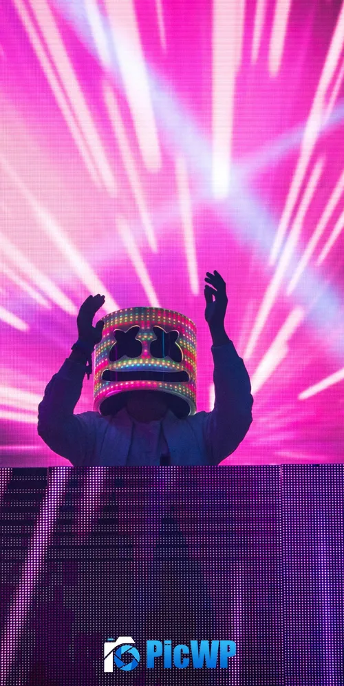 Marshmello Neon 3K Mobile Wallpaper