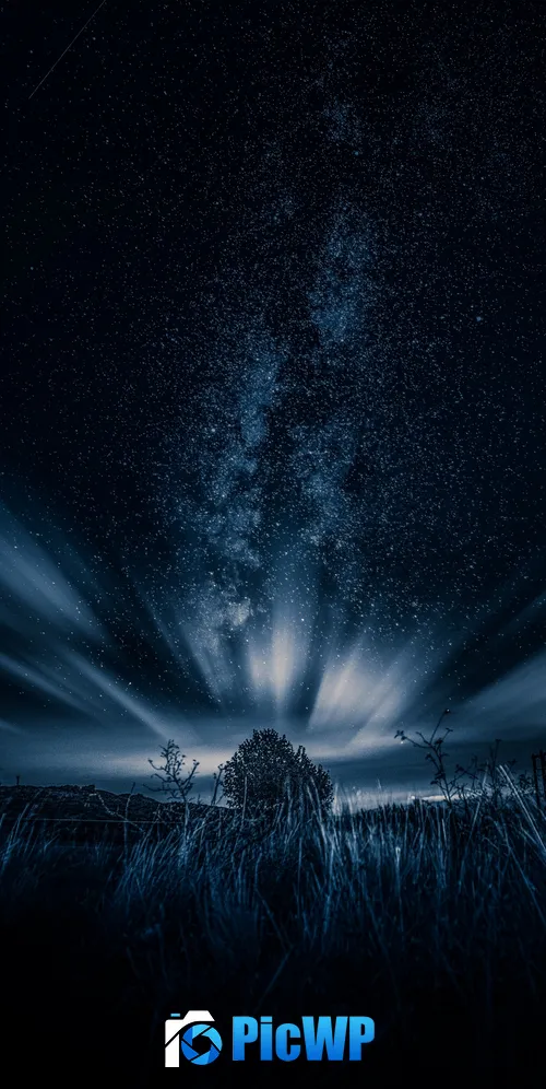 Starry sky Northern Lights 3K Mobile Wallpaper