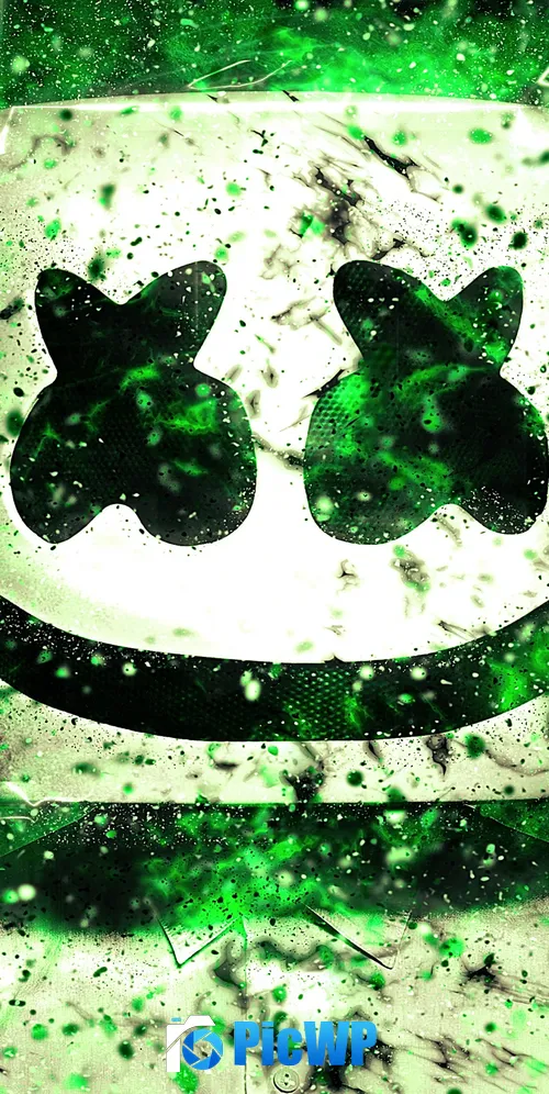 Marshmello Neon art 3K Mobile Wallpaper